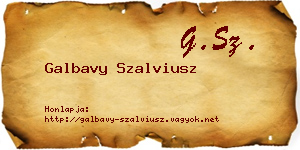 Galbavy Szalviusz névjegykártya